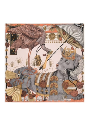 Sabina Savage graphic print scarf - Neutrals