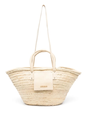 Jacquemus Le Panier Soli raffia tote bag - Neutrals