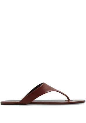 Saint Laurent leather thong slides - Brown