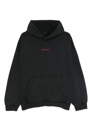 Balenciaga logo-embroidered hoodie - Black