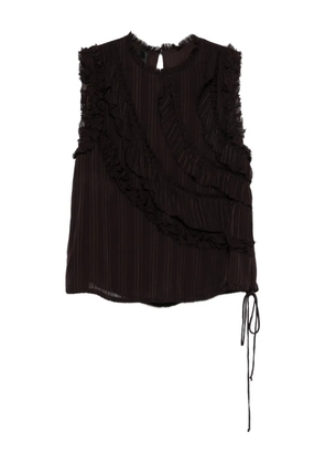 PINKO ruffled sleeveless top - Brown