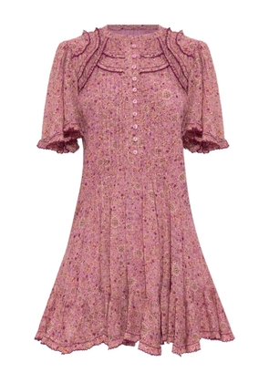 MARANT ÉTOILE floral-print ruffled-details mini dress - Pink