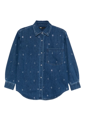 Maje crystal-embellished buttoned shirt - Blue