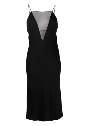 Stella McCartney compact silk crepe midi dress - Black