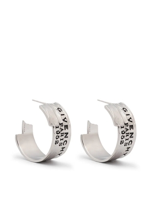 Givenchy logo-engraved hoop earrings - Silver