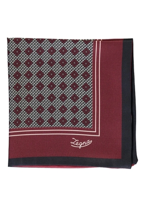 Zegna logo-print scarf - Red