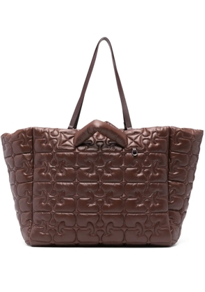 GANNI Quilted Re-Tech XXL tote bag - Brown