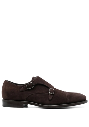 Henderson Baracco buckled suede monk shoes - Brown