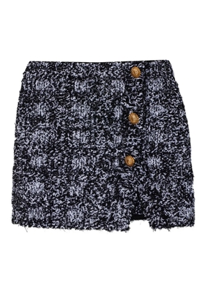 Balmain button frayed mini skirt - Black