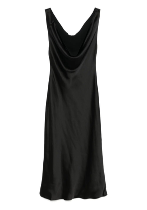 Norma Kamali drape-neck midi dress - Black