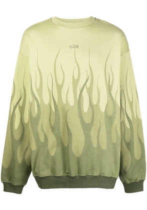 Vision Of Super flame-printed sweatshirt - Green