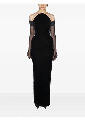 Mugler off-shoulder maxi dress - Black