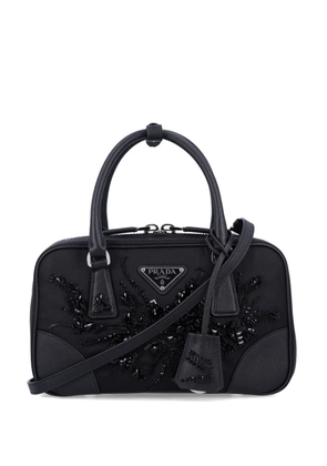 Prada embroidered detailing mini bag - Black