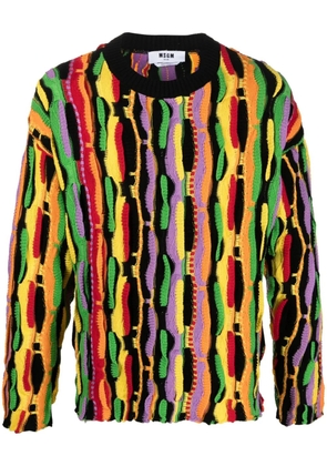 MSGM jacquard cotton jumper - Black