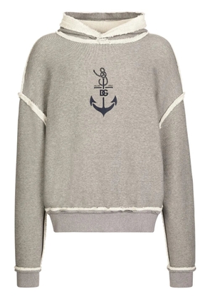 Dolce & Gabbana logo-print contrasting-trim hoodie - Grey