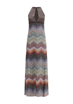 Missoni sleeveless zig-zag maxi dress - Brown