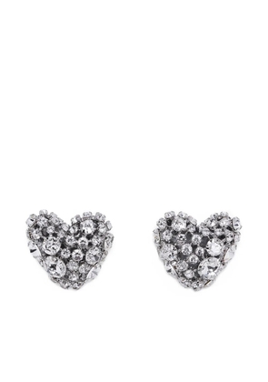 AREA crystal-cluster heart earrings - Silver
