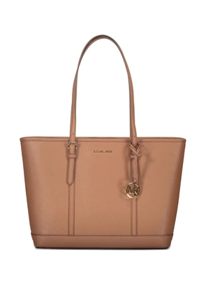 Michael Kors Jet Set top-zip leather tote bag - Brown