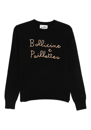 MC2 Saint Barth New Queen lettering-embellishment sweater - Black