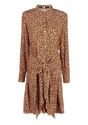 Karl Lagerfeld leopard-print tie-waist shirtdress - Orange