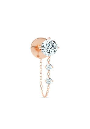 LOEV diamond chain-link stud earring - Pink