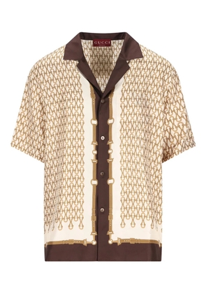 Gucci chain-print short-sleeve shirt - Neutrals