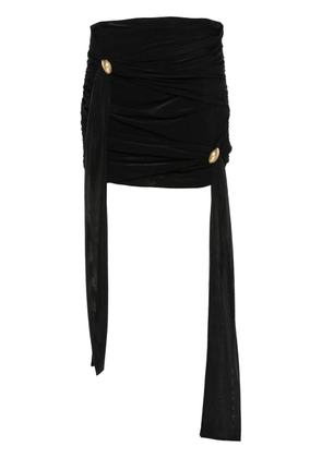 Blumarine sash-detail draped mini skirt - Black