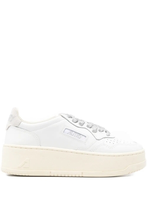 Autry Medalist metallic-lace sneakers - White