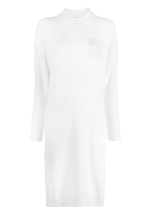 Peserico metallic-threading tricot midi dress - White