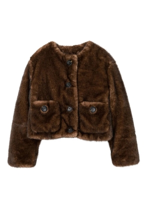 Marc Jacobs patch-pocket faux-fur jacket - Brown
