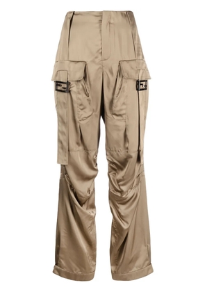 FENDI satin cargo trousers - Brown