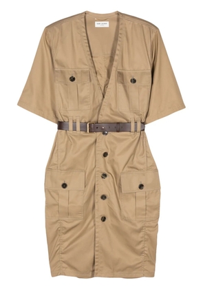 Saint Laurent Saharienne shirt dress - Neutrals