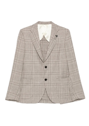 Lardini checked wool jacket - Neutrals