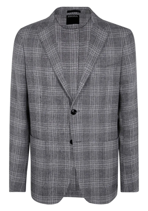 Zegna check-pattern blazer - Grey