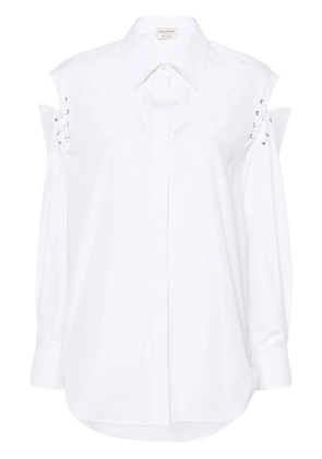 Alexander McQueen cut-out detail cotton shirt - White