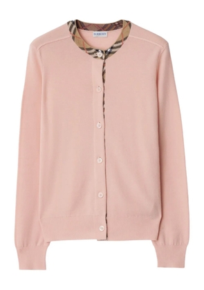 Burberry check-trimmed cardigan - Pink