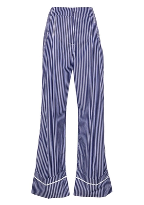 DES PHEMMES pleat-detail striped trousers - Blue