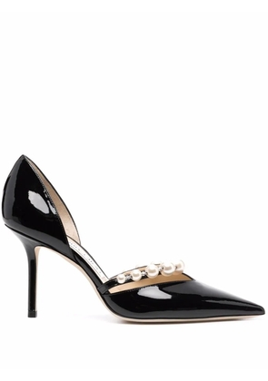 Jimmy Choo Aurelie 85mm pearl-embellished pumps - Black