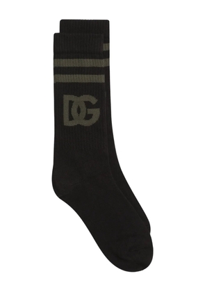 Dolce & Gabbana logo striped socks - Black