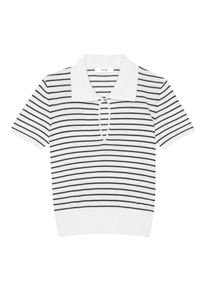 FRAME striped keyhole polo top - Neutrals