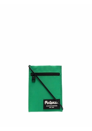 Alexander McQueen logo-patch shoulder bag - Green