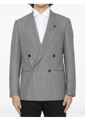 Lardini double-breasted wool jacket - Grey