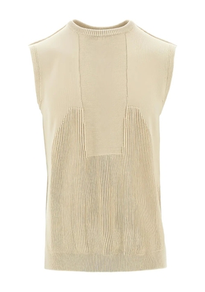 Rick Owens ribbed-detail round-neck gilet - Neutrals