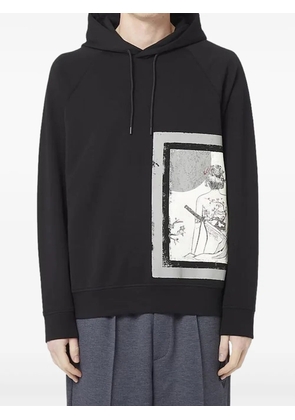 Emporio Armani graphic-print hoodie - Black