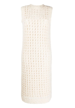 Peserico open-knit sleeveless midi dress - Neutrals