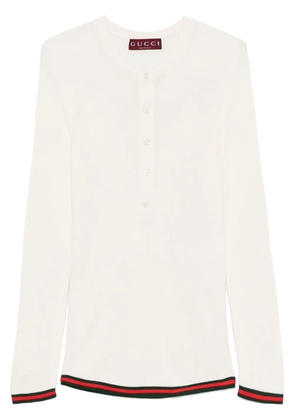 Gucci silk ribbed top - White