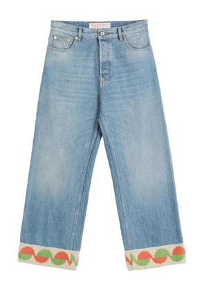 Valentino Garavani jacquard-hem jeans - Blue