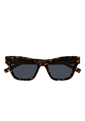 Gucci Eyewear geometric logo sunglasses - Brown