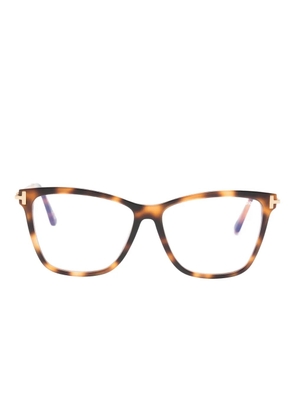 TOM FORD Eyewear geometric-frame glasses - Brown