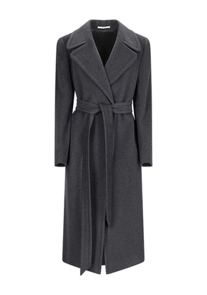 Tagliatore belted wrap coat - Grey